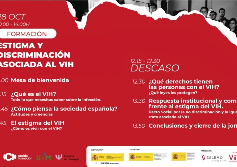La UAM organiza junto a Cesida una formación sobre Estigma y Discriminación asociada al VIH